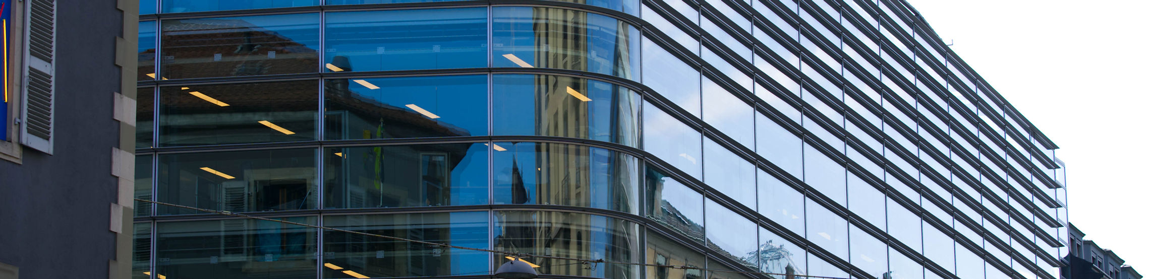 Glass building walls