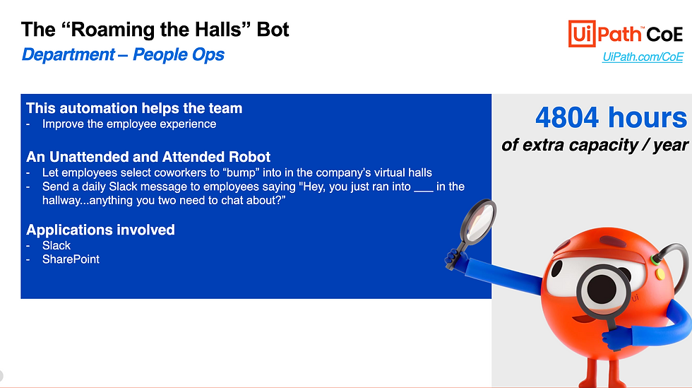 Slide: The roaming the halls bot